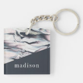 Jouw naam toevoegen | Marbling V Crop Sleutelhanger (Achterkant)