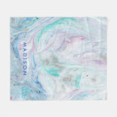 Jouw naam toevoegen | Marmer I Fleece Deken (Voorkant (Horizontaal))