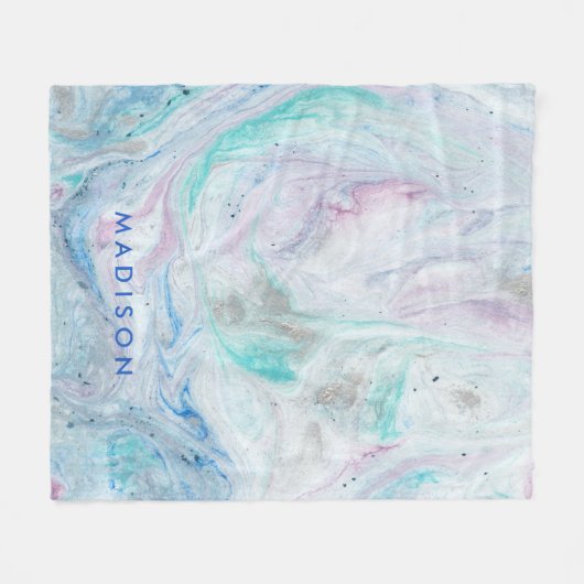 Jouw naam toevoegen | Marmer I Fleece Deken (Voorkant (Horizontaal))