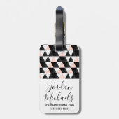 Jouw naam toevoegen | Met de hand getrokken drieho Bagagelabel (Achterkant verticaal)