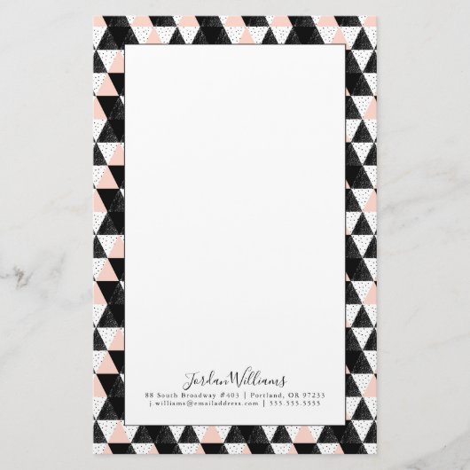 Jouw naam toevoegen | Met de hand getrokken drieho Briefpapier (Voorkant)