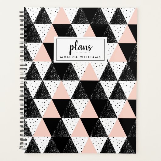 Jouw naam toevoegen | Met de hand getrokken drieho Planner (Voorkant)