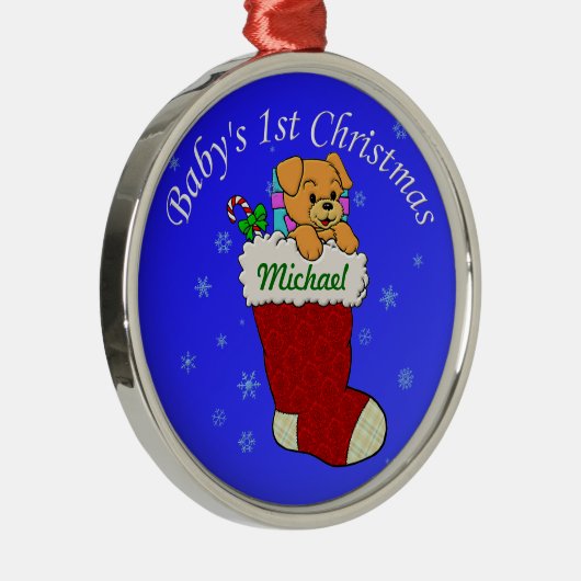 Jouw naam toevoegen metalen ornament (Rechts)