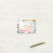 Jouw naam toevoegen | Midnight Florals II Post-it® Notes (Op bureau)