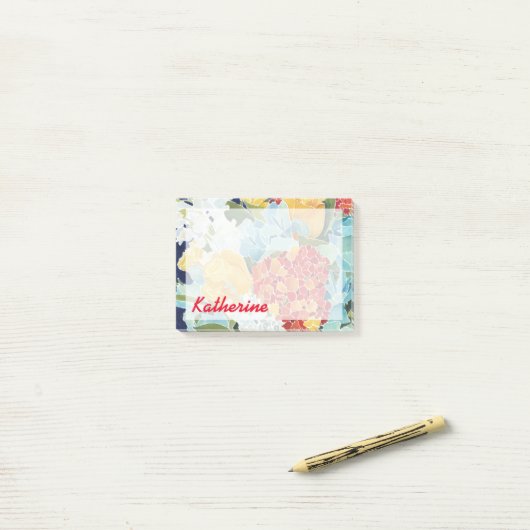 Jouw naam toevoegen | Midnight Florals II Post-it® Notes (Op bureau)