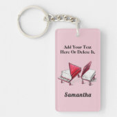 Jouw naam toevoegen Mijn andere boek is een pianor Sleutelhanger (Voorkant)