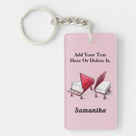 Jouw naam toevoegen Mijn andere boek is een pianor Sleutelhanger
