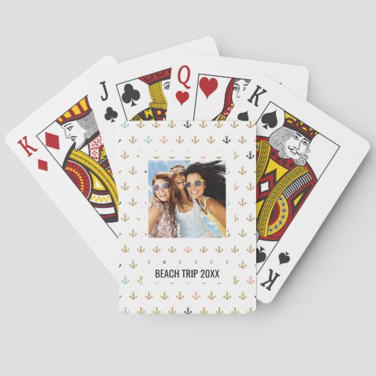 Jouw naam toevoegen | Mini Anchor Pattern Pokerkaarten (Achterkant)