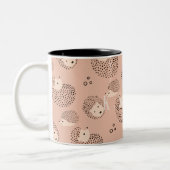 Jouw naam toevoegen | Modern Cute Hedgel Pattern Tweekleurige Koffiemok (Links)