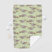 Jouw naam toevoegen | Modern en Cute Sloth Pattern Golfhanddoek (Insitu)