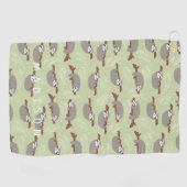 Jouw naam toevoegen | Modern en Cute Sloth Pattern Golfhanddoek (Horizontaal)