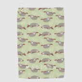 Jouw naam toevoegen | Modern en Cute Sloth Pattern Golfhanddoek (Voorkant)