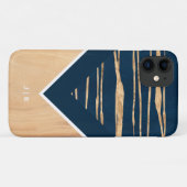 Jouw naam toevoegen | Modern marmer Pattern & Wood Case-Mate iPhone Case (Achterkant (horizontaal))