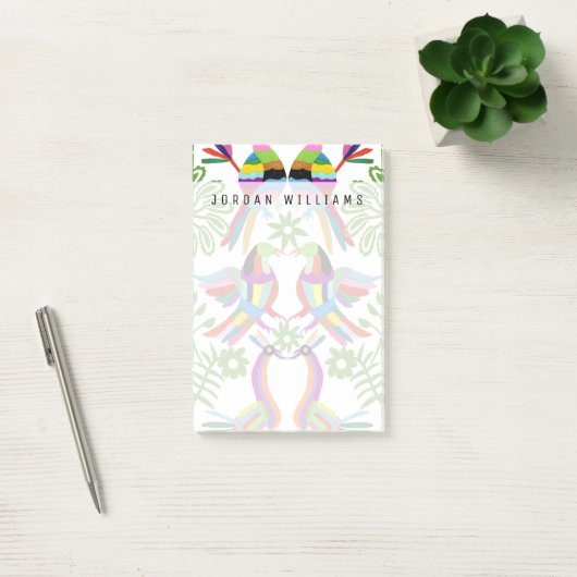 Jouw naam toevoegen | Modern Otomi Design III Post-it® Notes (Kantoor)