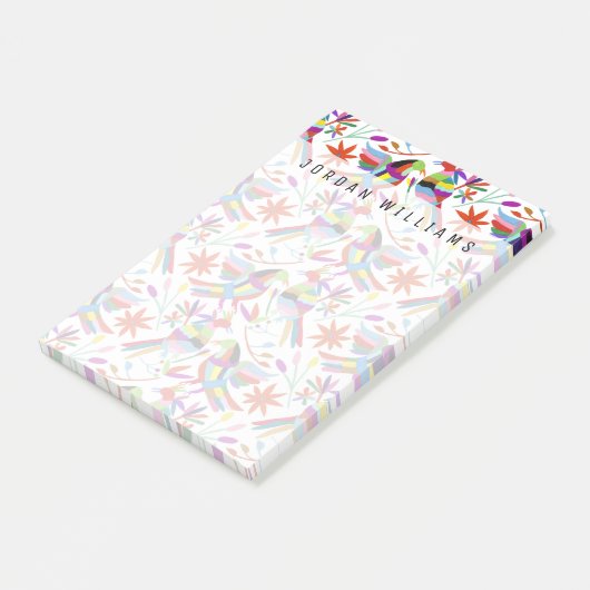 Jouw naam toevoegen | Modern Otomi Design III Post-it® Notes (Schuin)
