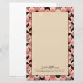 Jouw naam toevoegen | Modern roze patroon uit de m Briefpapier (Voorkant / Achterkant)