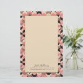 Jouw naam toevoegen | Modern roze patroon uit de m Briefpapier (Staand voorkant)