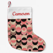 Jouw naam toevoegen | Modern roze patroon uit de m Kleine Kerstsok (Voorkant)