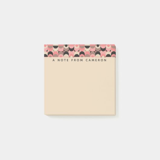 Jouw naam toevoegen | Modern roze patroon uit de m Post-it® Notes (Voorkant)