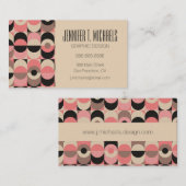 Jouw naam toevoegen | Modern roze patroon uit de m Visitekaartje (Voorkant / Achterkant)