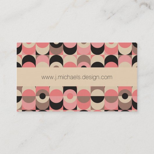 Jouw naam toevoegen | Modern roze patroon uit de m Visitekaartje (Achterkant)