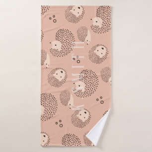 Jouw naam toevoegen Modern Schattige Hedgehog Pa Badhanddoek
