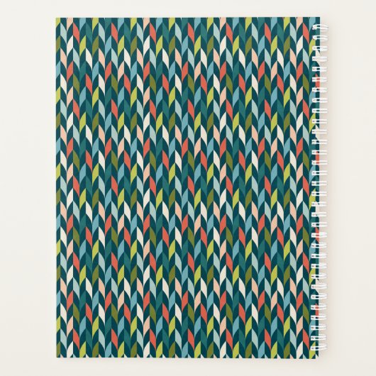 Jouw naam toevoegen | Moderne Blauwgroen en koraal Planner (Achterkant)