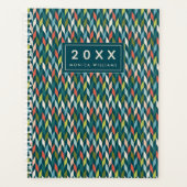 Jouw naam toevoegen | Moderne Blauwgroen en koraal Planner (Voorkant)