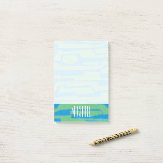 Jouw naam toevoegen | Moderne circuit V Post-it® Notes (Op bureau)