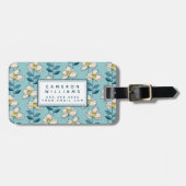 Jouw naam toevoegen | Moderne en middeleeuwse bloe Bagagelabel (Voorkant horizontaal)