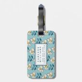 Jouw naam toevoegen | Moderne en middeleeuwse bloe Bagagelabel (Achterkant verticaal)