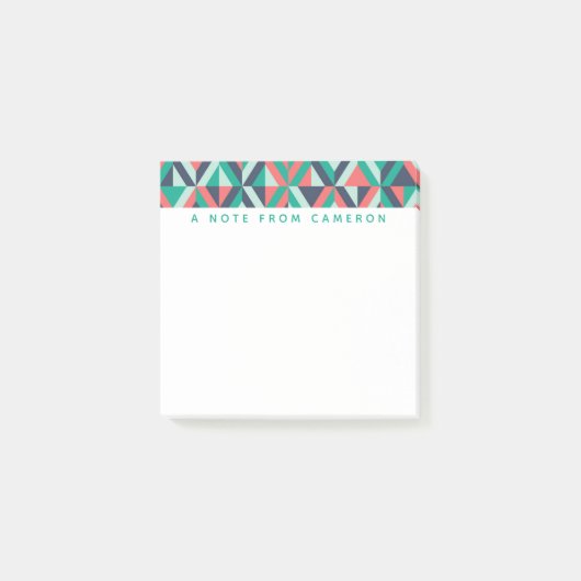 Jouw naam toevoegen | Moderne geometrische gemidde Post-it® Notes (Voorkant)