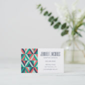 Jouw naam toevoegen | Moderne geometrische gemidde Visitekaartje (Staand voorkant)