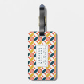 Jouw naam toevoegen | Moderne lederen patroon uit  Bagagelabel (Achterkant verticaal)