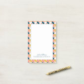 Jouw naam toevoegen | Moderne lederen patroon uit  Post-it® Notes (Op bureau)