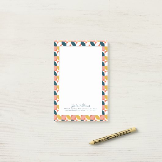 Jouw naam toevoegen | Moderne lederen patroon uit  Post-it® Notes (Op bureau)