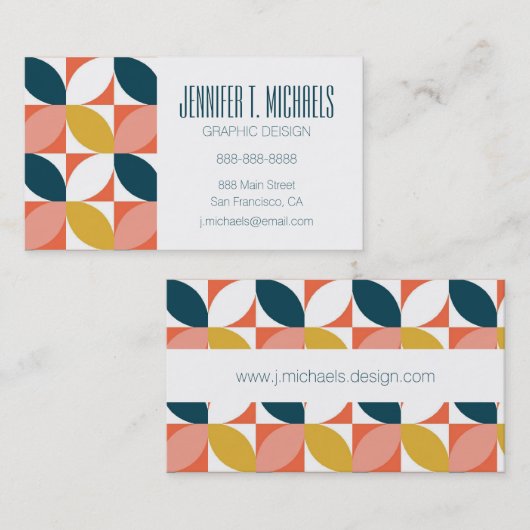 Jouw naam toevoegen | Moderne lederen patroon uit  Visitekaartje (Voorkant / Achterkant)