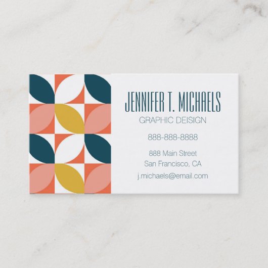 Jouw naam toevoegen | Moderne lederen patroon uit  Visitekaartje (Voorkant)