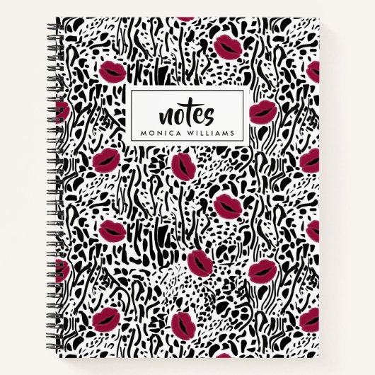 Jouw naam toevoegen | Moderne lipstick-liften - B& Notitieboek (Voorkant)