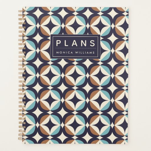 Jouw naam toevoegen | Moderne, moderne bruine en B Planner (Voorkant)