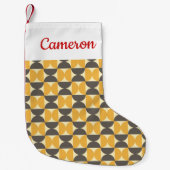 Jouw naam toevoegen | Moderne, moderne bruine en g Kleine Kerstsok (Voorkant)