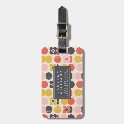 Jouw naam toevoegen | Moderne vormgeving van het m Bagagelabel (Voorkant verticaal)