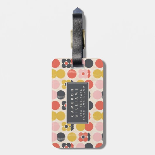 Jouw naam toevoegen | Moderne vormgeving van het m Bagagelabel (Achterkant verticaal)