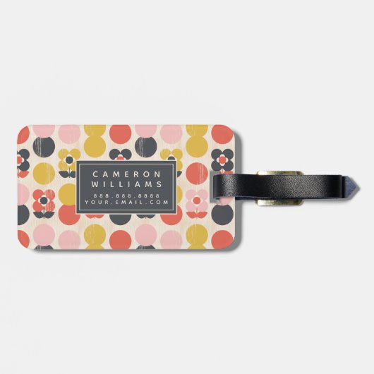 Jouw naam toevoegen | Moderne vormgeving van het m Bagagelabel (Achterkant horizontaal)