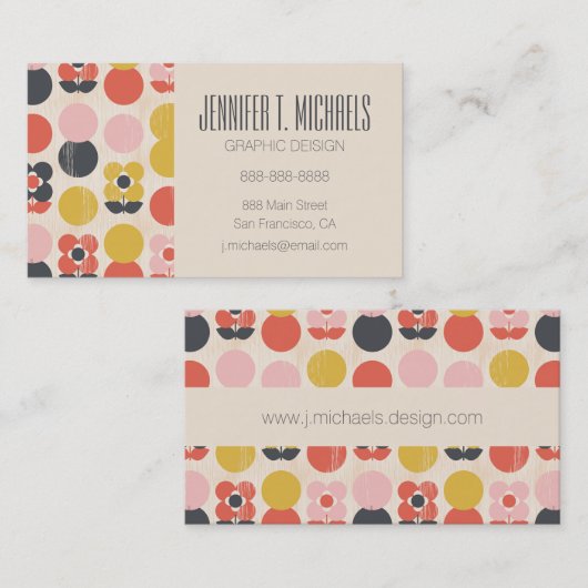 Jouw naam toevoegen | Moderne vormgeving van het m Visitekaartje (Voorkant / Achterkant)