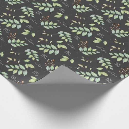 Jouw naam toevoegen | Moderne Waterverf Feestdagen Cadeaupapier (Hoek)