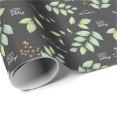 Jouw naam toevoegen | Moderne Waterverf Feestdagen Cadeaupapier (Rol Hoek)