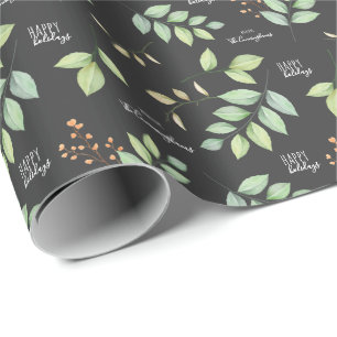 Jouw naam toevoegen   Moderne Waterverf Feestdagen Cadeaupapier