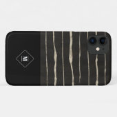 Jouw naam toevoegen | Moderne zwarte en grijze mar Case-Mate iPhone Case (Achterkant (horizontaal))