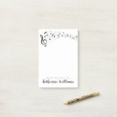 Jouw naam toevoegen | Muziekstroom van noten Post-it® Notes (Op bureau)